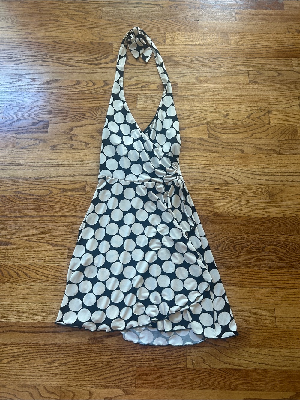 Vintage Heart Moon Star Polka Dot Halter Dress Size Small